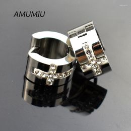 Stud Earrings AMUMIU Titanium Steel Men Women's Trendy Cross Fashion Jewellery 2024 HZE025