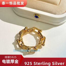Women Band Tiifeniy Ring Jewellery 925 Sterling Silver Pulling Hoof Buckle Hard Series Loop Classic with Diamonds