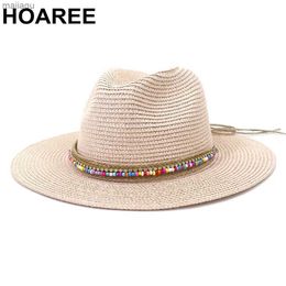 Czapki czapki różowe panama kapelusz sun hat hat hat hat hat hat hat hat beach fedora letnia czapka szerokość brzegowa sombrelosl240429