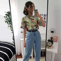 Women's Blouses Shirts Vintage Aesthetic Cupid Angel Print Women Blouse Shirt Cardigan Short Slve Summer Top Graphic Blouse Women Clothes 2019 New Y240426