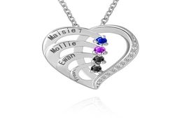 Birthstone and name Jewellery with custom engraved necklaces01542204