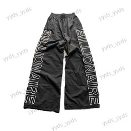 Men's Pants High Street Hip Hop Billionaire Hip Hop Street Trendy Casual Letter Printed Pants T240429