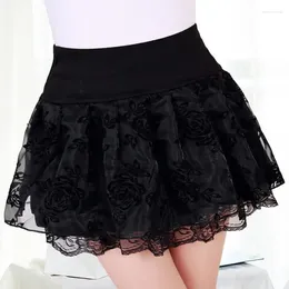 Skirts 2024 Spring/summer Half Skirt Organza High Waisted Oversized Lace Fluffy Rose Pleated Small Black For Women