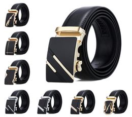 40 styles 110125cm designer mens belt big buckle fashion belts quality leather waist belts gold silver black smooth buckle3729183