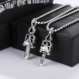2024 2025 Top Quality Pendant Necklace Retro 925 Silver Women's and Men's Skeleton Necklace Chain Pendant Choke Ring Luxury Designer Jewellery Necklace