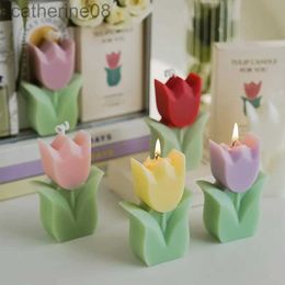 Candles Tulip Aromatherapy Candle Wholesale Handmade Aromatherapy with Hand Gift Aromatherapy Candle Small Gift Simulated Flowers d240429