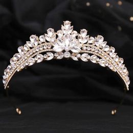 Tiaras Korean Green Blue Opal Crystal Princess Crown For Women Wedding Luxury Queen Princess Bridal Party Tiaras Hair Accessories