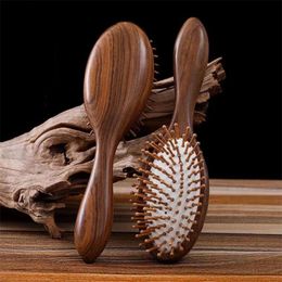 Hair Natural Bamboo Comb Paddle Detangling Hairbrush Wooden Air Cushioned Boar Hair Brush Anti-Static Protect Scalp and Hair 240411