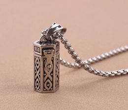 Titanium Vintage Ash Box Pendant Jewellery Pet Urn Cremation Memorial Keepsake Openable Put In Ashes Holder Capsule Chain Necklace2771394