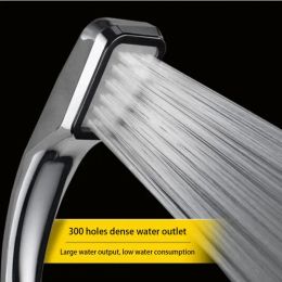 Set Square Shower Head 300 Holes Water Saving Nozzle With Abs Chrome High Pressure Shower Head Bathroom Accessories Sprayer Shower