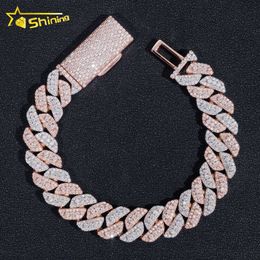 Pass Diamond Tester Sier Gold Plated Custom Hip Hop Jewellery Mens 13Mm VVS Moissanite Cuban Link Bracelets