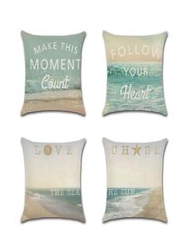 CushionDecorative Pillow Beach Theme Series Linen Cushion Cover Decorative Sea Landscape Pillowcase 4545cm Throw Case5526075