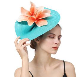 Wide Brim Hats Bucket Hats Women Fascinator Elegant Wedding Headwear Foam Flower Headpiece With Hair Clip Ladies Party Event Fascinators Headbands Y240426
