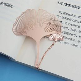 Creative Rose Gold Leaf Vein Metal Bookmarks Chinese Style Student Supplies Exquisite Gifts Museum Wholesale