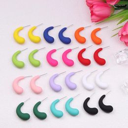 Stud Earrings Colourful Acrylic Irregular C Shaped Women Geometric Circle Drop Huggie Earring Statement Jewellery Pendientes Mujer