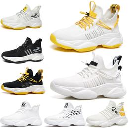 Running shoes for men black white yellow breathable Mens sport lace up Trainers platform shoes GAI