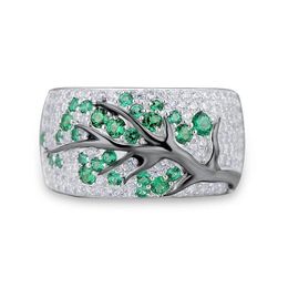 Wedding Rings Size 5-11 Wholesale Vintage Fashion Jewellery 925 Sterling Sier Emerald Cz Diamond Gemstones Party Women Engagement Band Dhhyz