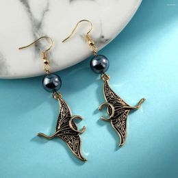 Stud Earrings Handmade Hawaiian Black Enamel Manta Ray Ocean Beach Gift Drop Jewellery