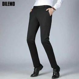 Men's Pants DILEMO Trousers Non Iron Wrinkle Free New Casual Elastic Long Mens Business Straight Clothing Q240429