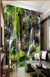 custom po wallpaper beautiful scenery wallpapers Garden landscape waterfall landscape background wall8854453