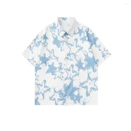 Men's Casual Shirts Shirt Star Butterfly Pattern 3D Printing Fashion Short -sleeved Loose