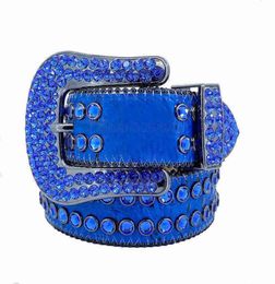 Belt 2022 Designer Simon Belts for Men Women Shiny diamond belt on Black Blue7012159