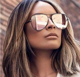 Pink Sunglasses Silver Mirror Metal Sun Glasses Pilot Sunglasses Women Men Shades Top Fashion Eyewear Lunette1501235