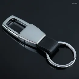 Keychains Vehicle Keychain Luxury Leather Men Black Clasp Creative DIY Keyring Holder Car Key Chain For Jewellery Gift