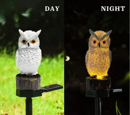 Decorations Garden Solar Light Outdoor Decor Resin Owl Solar LED Light with Stake Waterproof Light for Flower Fence Lawn Decoration