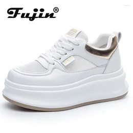 Casual Shoes Fujin 7cm Air Mesh Synthetic Microfiber Leather Chunky Sneaker Spring Hollow Platform Autumn Women Flats Sandals Summer