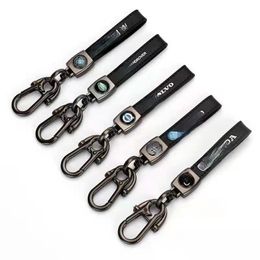 New Pendant Genuine Leather Car Keychain Key Ring Wrist strap short Lanyard Accessories Keyring Business Gift Birthday Present Factory wholesale