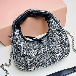 Designer Bags Medium Tote Shopping Handbag Full diamond Genuine Leather Chain Strap Metal Letter Woman Mid Size Purses Weekend Vacation Bag Luxury Crossbody Bag