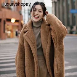 Maxmaras Teddy Bear Coat Womens Cashmere Coats Wool Winter 2024 Autumnwinter New m Family Cocoon Thickened Fur Mediu