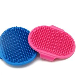 2024 Bathroom Dog Bath Brush Massage Gloves Soft Safety Silicone Comb with Shampoo Box Pet Accessories for Cats Shower Grooming Tool- for