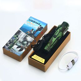 Newest Windproof Usb Flameless Lighters Plasma Beam Dual Arc Electric Rechargeable Lighter Usb Electric Lighter Flashlight