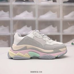 Triple S old shoes Casual Shoes Chunky Men Sneaker Runner Blue Grey Trainer Lime Metallic Silver Pastel Fluo Green Dad Shoe Fashion Designer Chaussures Shoes