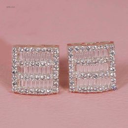 Earrings that capture the light with 14 kt white gold flawless moissanite diamond earring for women with enhanced VVS clarity