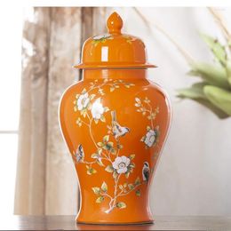 Vases Ceramic Chinese General Pot Vase American Living Room Entrance Flower Arrangement Pottery Decoration Home Decorations