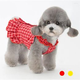 Dog Apparel Cotton Dress For Small Dogs Plaid Puppy Clothes Luxury Fashion Pet Costume Chihuahua Vestidos Para Perritas Drop