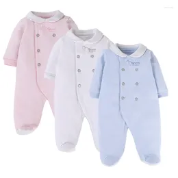Rompers Baby Long Sleeves Children Clothing Born Overalls Kids Boy Girl Clothes Jumpsuit With Embroidery Front Open