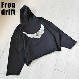 Men's Hoodies Sweatshirts Frog drift Strtwear Oversize Double layer thickening Sweatshirt for men H240429