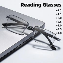 Sunglasses Trendy Transparent Presbyopia Glasses Vintage Men's Ultralight Reading Unisex Blue Light Blocking Far-sighted Eyewear