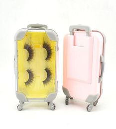 Creative Mini Luggage 3D Mink Eyelash Package Boxes False Eyelashes Packaging Empty Eye Lash Box Case Lashes Suitcase Luxury Pink4900781