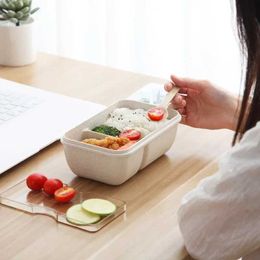 Bento Boxes 1100ml Microwave Lunch Box For Kids School Eco-Friendly BPA Free Wheat Straw Bento Box Kitchen Plastic Food Container Lunchbox