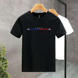 Luxury Design Paris 100% Cotton High Quality Printed Couple Tshirt Summer Harajuku MensWomens Short sleeved Asian Size 240422