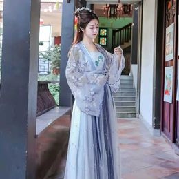 Ethnic Clothing Traditional Women Flower Hanfu Dress Ancient Chinese Costume Beautiful Dance Hanfu Originale Princess Tang Dynasty Robe