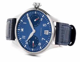 46mm men watch wristwatch BOUTIQUE LONDON ZF top quality Blue ceramic Dial genuine Leather Strap A51111 automatic Pilot 501008 sap4601650