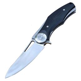 Factory Direct Outdoor Camping Tools Folding Knife D2 Steel Black G10 Handle Survival Hunting Knife Popular Gift Knife