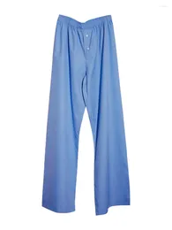 Women's Pants Women Y2k Striped Wide Leg Stripes Print Lounge High Waist Button Down Pajama Trousers