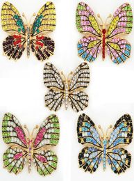 OneckOha Fashion Jewelry Colorful Rhinestone Butterfly Brooches Alloy Enameled Animal Brooch Pin Apparel Accessories8193743